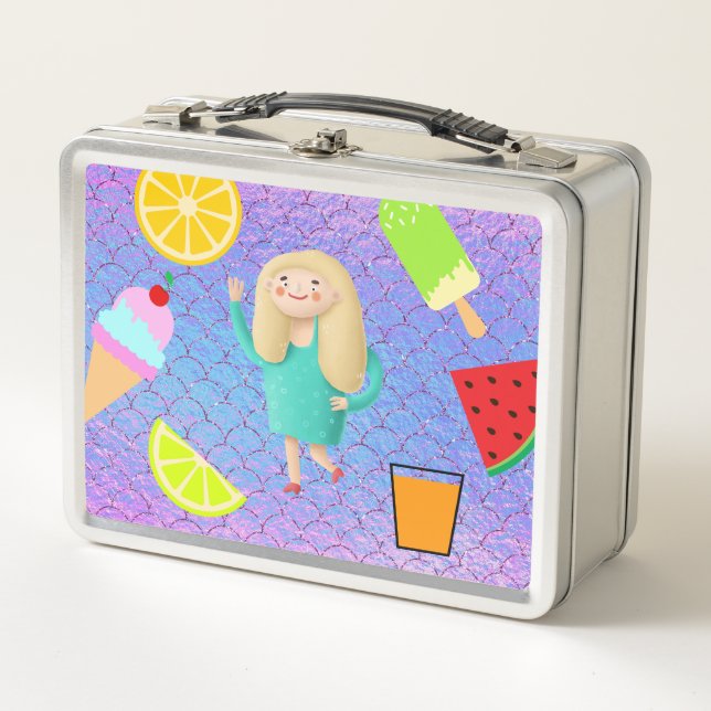 Lunch Box Fruits Crème glacée Jus Fille (Devant)