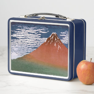 Lunch Box Fuji rouge, Aka Fujiyama Volcan Katsushika Hokusai