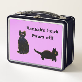 Lunch Box Funky Black Cats Art Couleur personnalisée