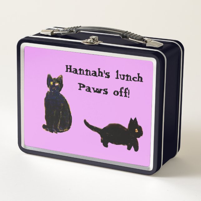 Lunch Box Funky Black Cats Art Couleur personnalisée (Devant)