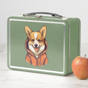 Lunch Box Funny Corgi portant le Sweat - shirt à capuche