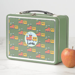 Lunch Box Funny dinosaur train camion garçon Retour à l'écol