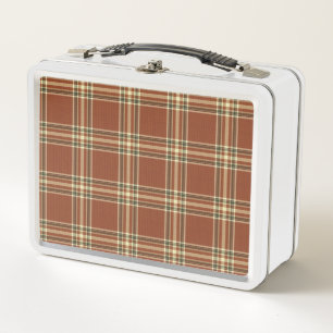 Lunch Box Gamelle Brown en métal de tartan