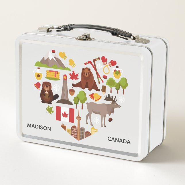 Lunch Box Gamelle nommée faite sur commande d'amour canadien (Devant)
