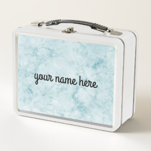 Lunch Box Gamelle personnalisée par marbre bleu