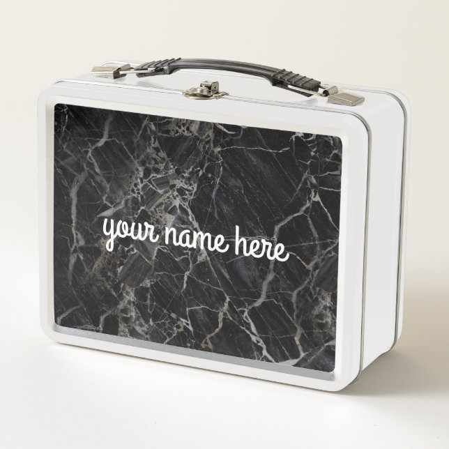 Lunch Box Gamelle personnalisée par marbre noir (Devant)