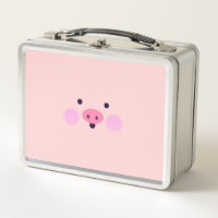 Gamelle porcine rose en métal