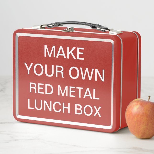 Lunch Box Gamelle ROUGE classique personnalisée par coutume (En situation)