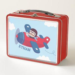 Lunch Box Garçon Pilote Mignon dans un Avion à Hélice Person