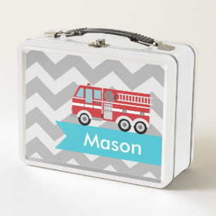 Lunch Box Garçon turquoise gris personnalisé de camion de