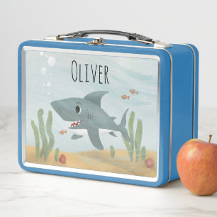 Lunch Box Garçons adorable Blue Ocean Shark Kids School