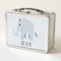 Garçons Bleu Eléphant Safari Nom Enfants