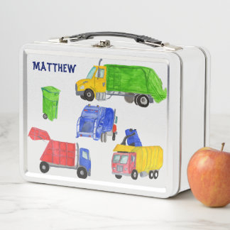 Lunch Box Garçons Camions Poubelles Peints Personnalisés