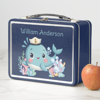 Lunch Box Garçons Mignon Baleine Bleue Enfants École
