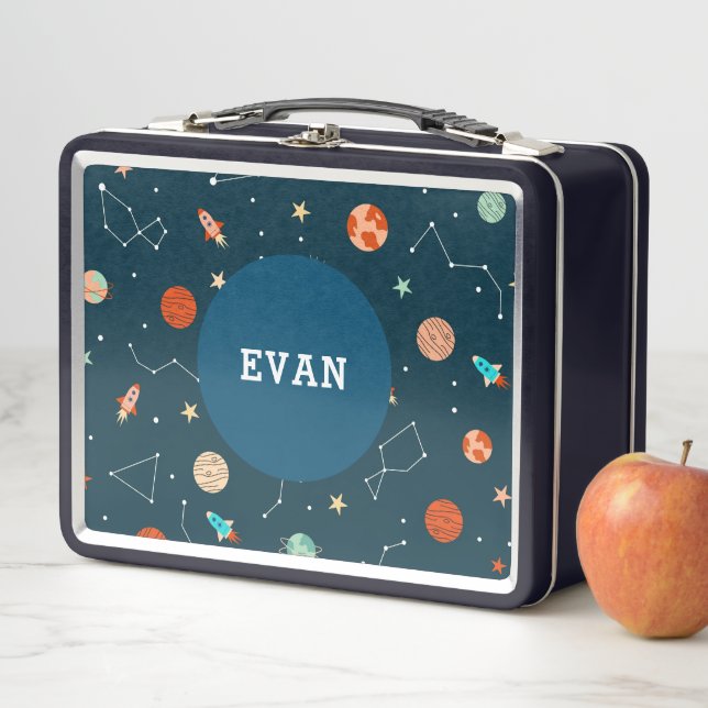 Lunch Box Garçons Planètes spatiales Cool Rockets Personnali (En situation)