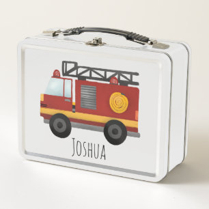 Lunch Box Garçons Pompier Moteur d'incendie Camion École p