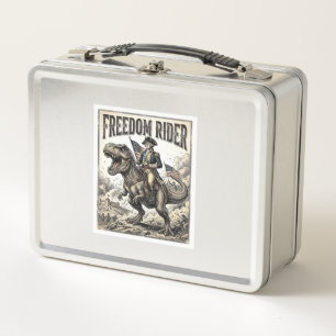 Lunch Box George Washington patriotique à cheval sur T-rex L