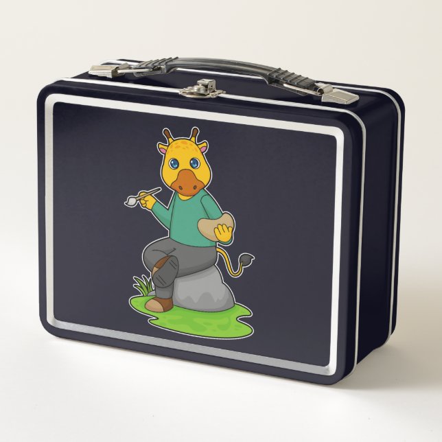 Lunch Box Giraffe en peintre avec pinceau (Devant)