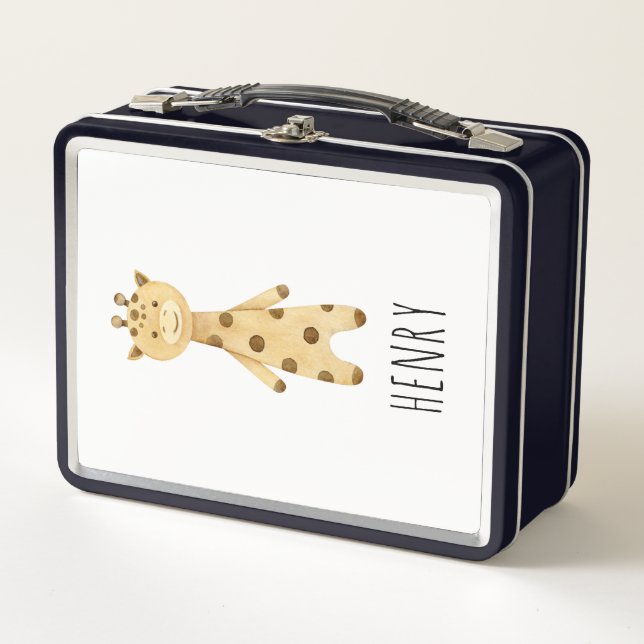 Lunch Box Giraffe monogramme. mignon moderne (Devant)