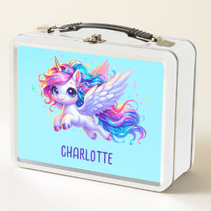 Lunch Box Girls Magical Unicorn Rainbow Kids Personnalisé