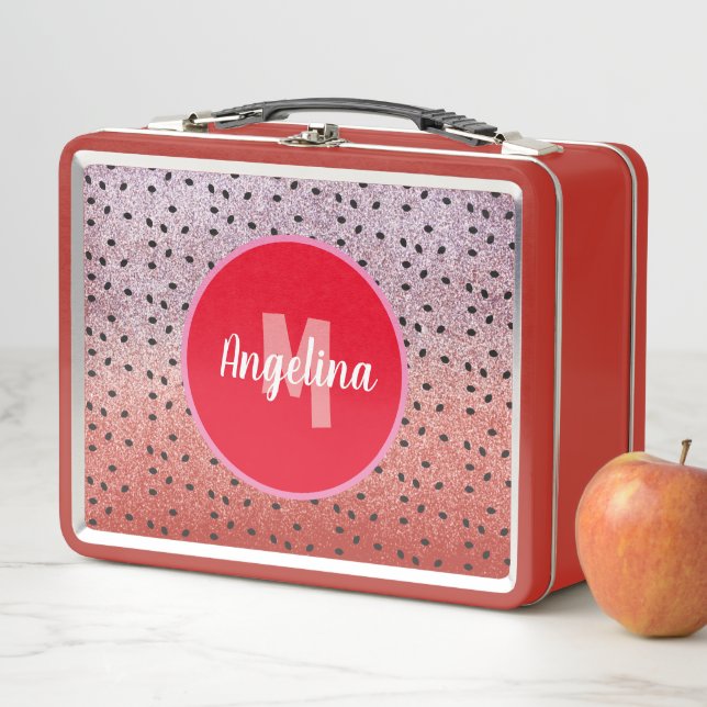 Lunch Box Graines de pastèque mignonnes avec faux strass mon (En situation)