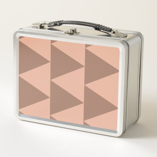 Lunch Box Grand Triangles géométriques Mocha Mousse Dusty ro (Devant)
