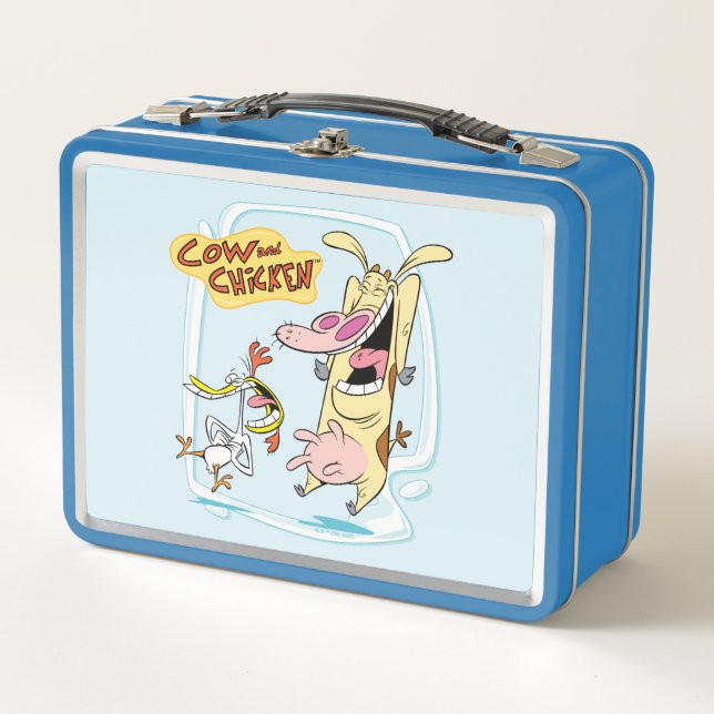 Lunch Box Graphique de rire de vache et de poulet (Devant)