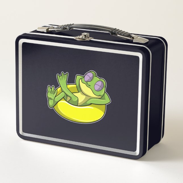 Lunch Box Grenouille à la natation avec anneau de natation (Devant)