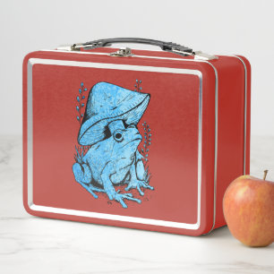 Lunch Box Grenouille bleue aux champignons Style Cottagecore