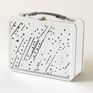 Lunch Box Gris ou pois noir, blanc, gris motif