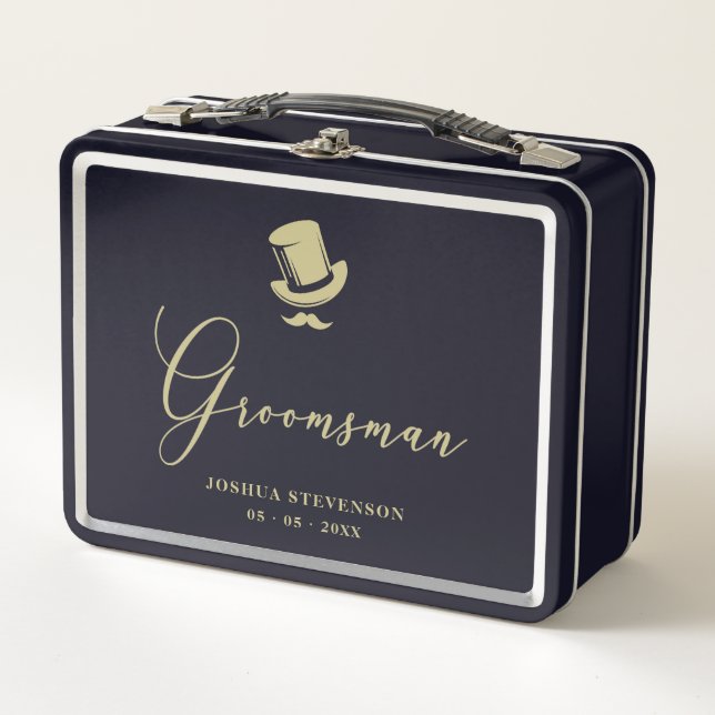 Lunch Box Groomsman Chic Wedding Minimalist (Devant)