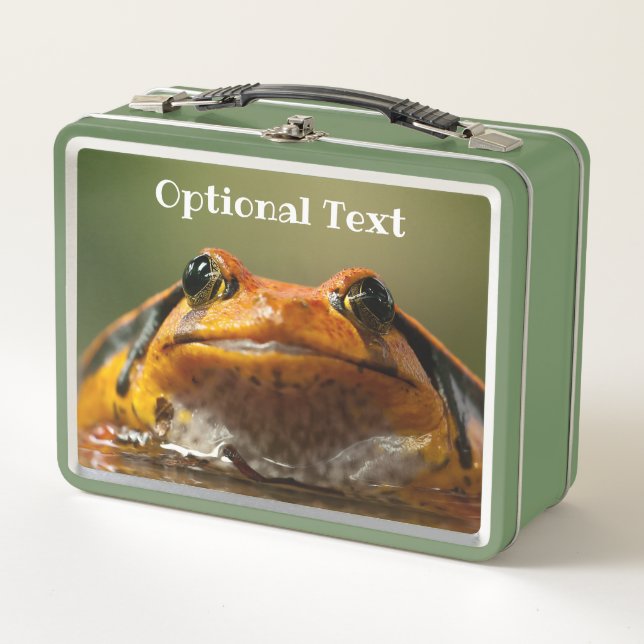 Lunch Box Gros plan d'une grenouille à tomate personnalisée (Devant)