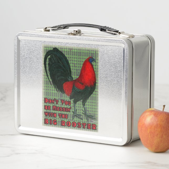 Lunch Box Gros Rooster Rouge (En situation)