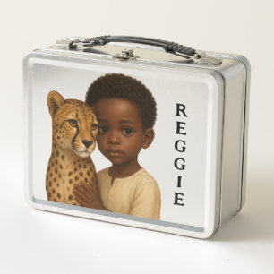 Lunch Box Guépard et garçon : lien du sauvage et de l'innoce