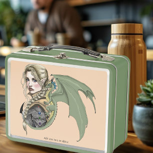 Lunch Box Guerrière Elfe Dragon Fantastique Magique Médiéval