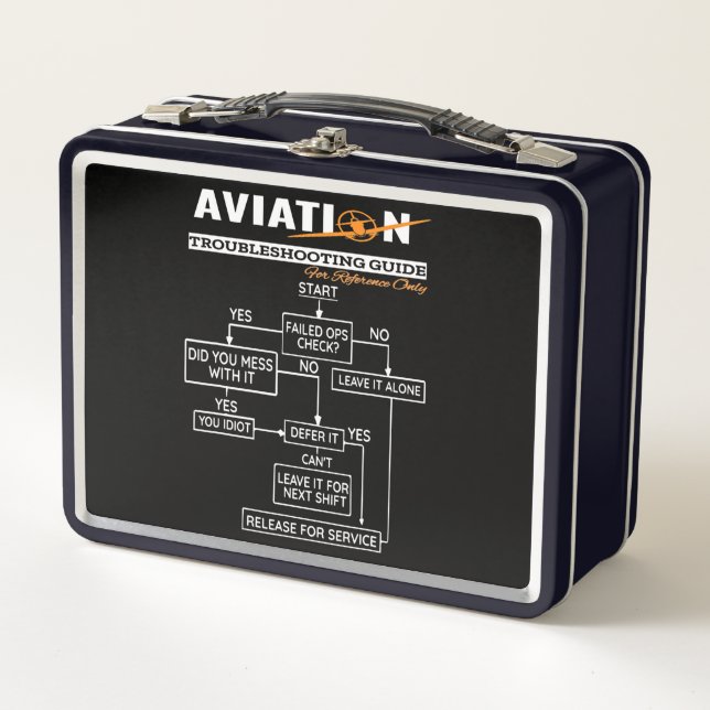 Lunch Box Guide de dépannage du pilote d'avion Funny Pilot (Devant)