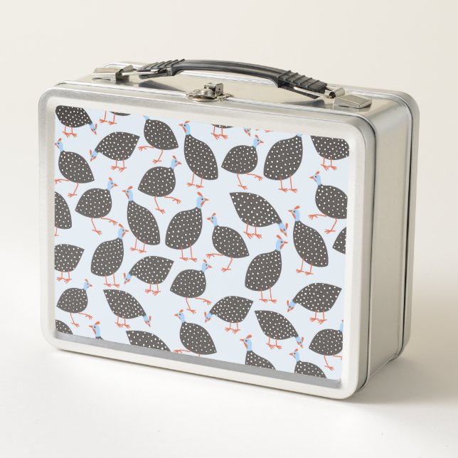 Lunch Box Guinée Fowl mignon Motif d'oiseaux (Devant)
