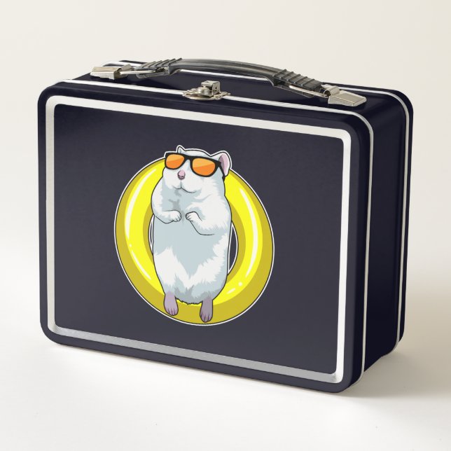 Lunch Box Hamster à la natation avec anneau de natation (Devant)