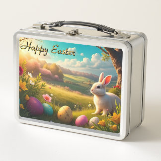 Lunch Box Happy Easter in a Spring Landscape