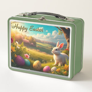 Lunch Box Happy Easter in a Spring Landscape