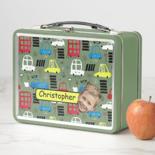Lunch Box Happy Face Photo/Nom Kids Cars boxBoîte à lunch en