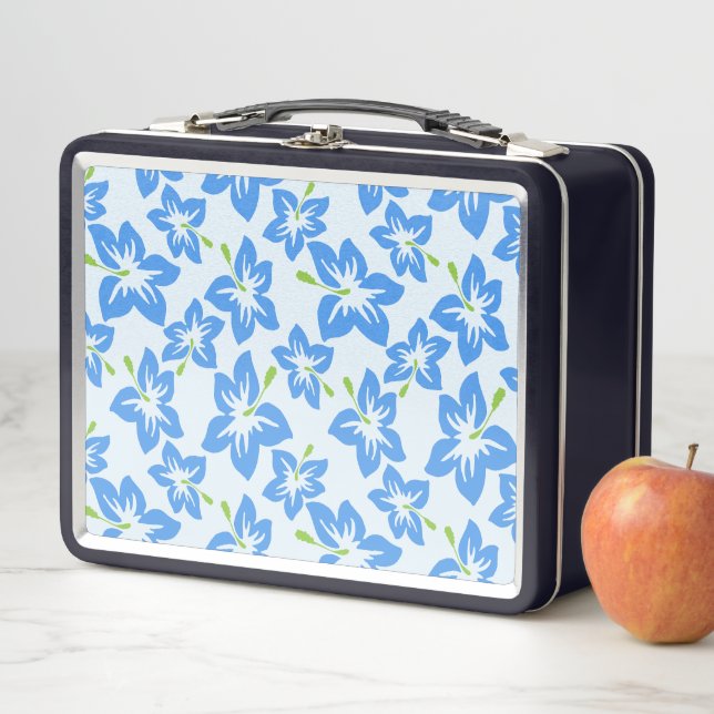 Lunch Box Hibiscus Bleu, Fleurs Bleues, Motif De Fleurs (En situation)