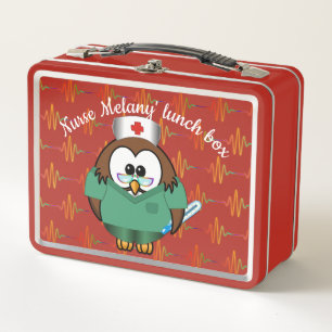 Lunch Box hibou d'infirmière - panier-repas en métal