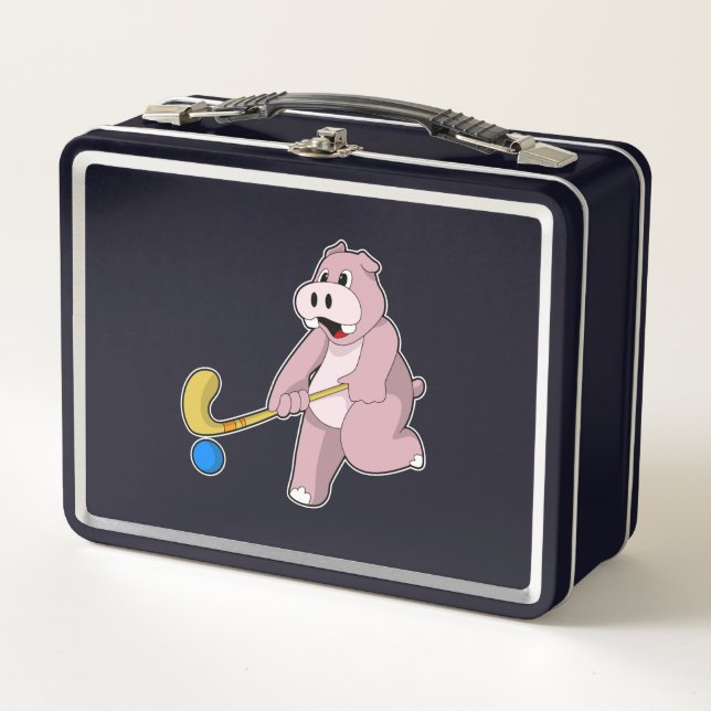 Lunch Box Hippo at hockey (Devant)