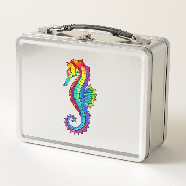 Lunch Box Hippocampe polygonal arc-en-ciel (Devant)