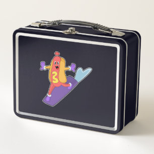 Lunch Box Hot-dog as Snowboarder with Sonowboard