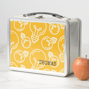 Lunch Box Idées d'ampoule jaune Enfants Nom personnalisé Éco