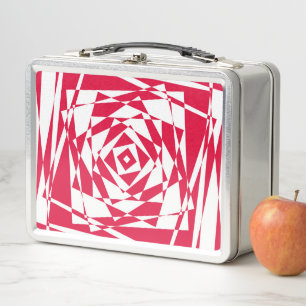 Lunch Box Illusion abstraite rouge blanc