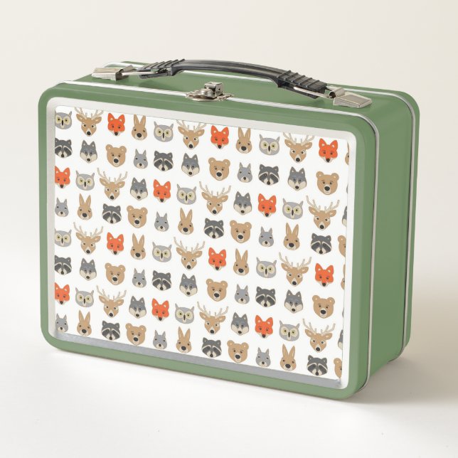 Lunch Box  Illustration d'animaux sauvages de la forêt (Devant)