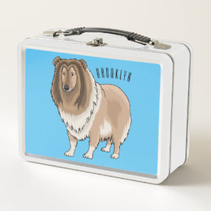 Lunch Box Illustration de chien colley rough en cartoon